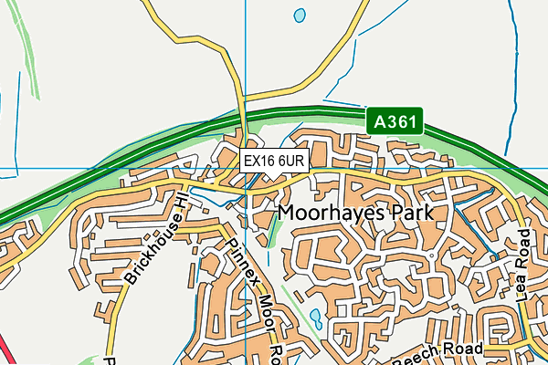 EX16 6UR map - OS VectorMap District (Ordnance Survey) EX16 6UR map - OS VectorMap District (Ordnance Survey)