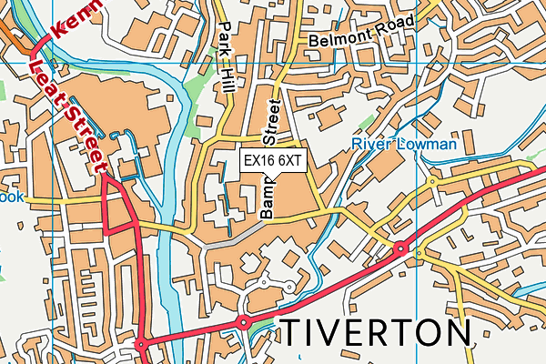 EX16 6XT map - OS VectorMap District (Ordnance Survey) EX16 6XT map - OS VectorMap District (Ordnance Survey)