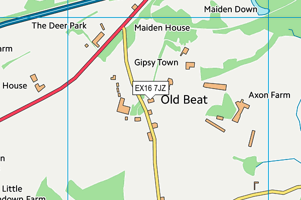 EX16 7JZ map - OS VectorMap District (Ordnance Survey) EX16 7JZ map - OS VectorMap District (Ordnance Survey)
