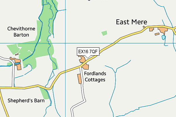 EX16 7QF map - OS VectorMap District (Ordnance Survey) EX16 7QF map - OS VectorMap District (Ordnance Survey)