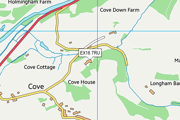 EX16 7RU map - OS VectorMap District (Ordnance Survey) EX16 7RU map - OS VectorMap District (Ordnance Survey)