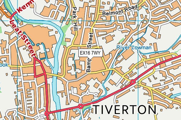 EX16 7WY map - OS VectorMap District (Ordnance Survey) EX16 7WY map - OS VectorMap District (Ordnance Survey)