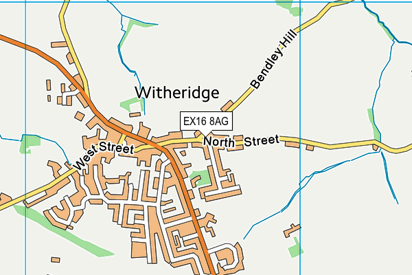 EX16 8AG map - OS VectorMap District (Ordnance Survey) EX16 8AG map - OS VectorMap District (Ordnance Survey)