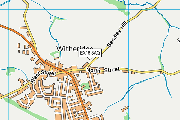 EX16 8AQ map - OS VectorMap District (Ordnance Survey) EX16 8AQ map - OS VectorMap District (Ordnance Survey)