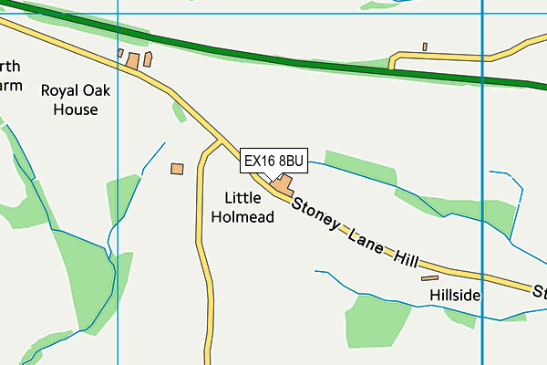 EX16 8BU map - OS VectorMap District (Ordnance Survey) EX16 8BU map - OS VectorMap District (Ordnance Survey)