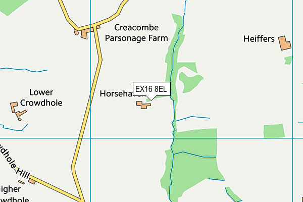 EX16 8EL map - OS VectorMap District (Ordnance Survey) EX16 8EL map - OS VectorMap District (Ordnance Survey)