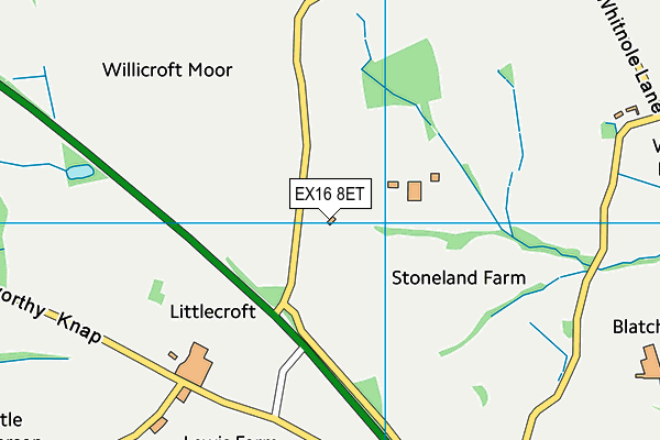 EX16 8ET map - OS VectorMap District (Ordnance Survey) EX16 8ET map - OS VectorMap District (Ordnance Survey)