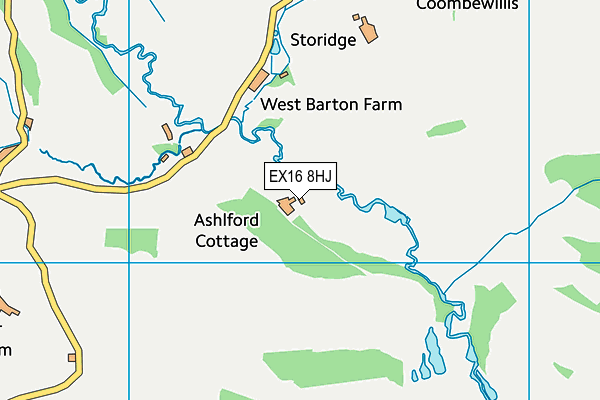 EX16 8HJ map - OS VectorMap District (Ordnance Survey) EX16 8HJ map - OS VectorMap District (Ordnance Survey)