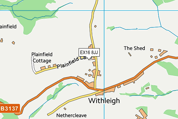 EX16 8JJ map - OS VectorMap District (Ordnance Survey) EX16 8JJ map - OS VectorMap District (Ordnance Survey)
