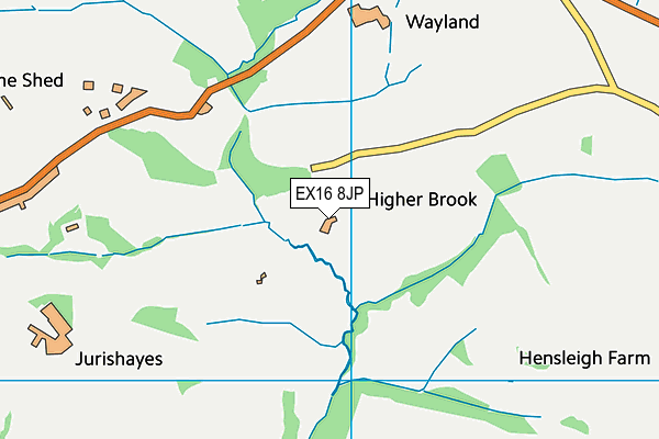 EX16 8JP map - OS VectorMap District (Ordnance Survey) EX16 8JP map - OS VectorMap District (Ordnance Survey)