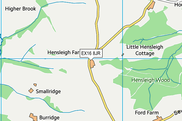 EX16 8JR map - OS VectorMap District (Ordnance Survey) EX16 8JR map - OS VectorMap District (Ordnance Survey)