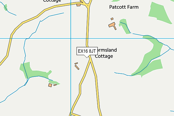 EX16 8JT map - OS VectorMap District (Ordnance Survey) EX16 8JT map - OS VectorMap District (Ordnance Survey)