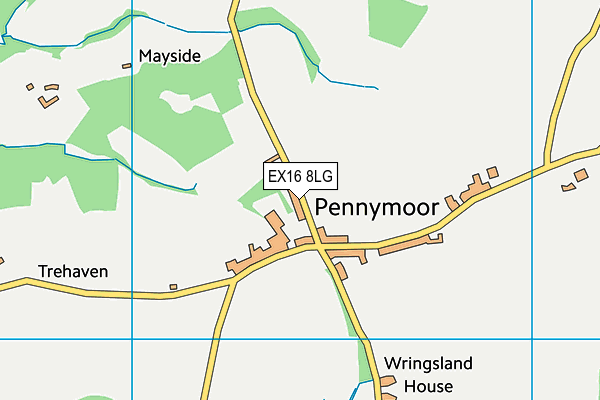 EX16 8LG map - OS VectorMap District (Ordnance Survey) EX16 8LG map - OS VectorMap District (Ordnance Survey)