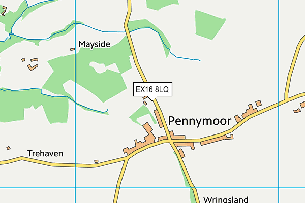 EX16 8LQ map - OS VectorMap District (Ordnance Survey) EX16 8LQ map - OS VectorMap District (Ordnance Survey)