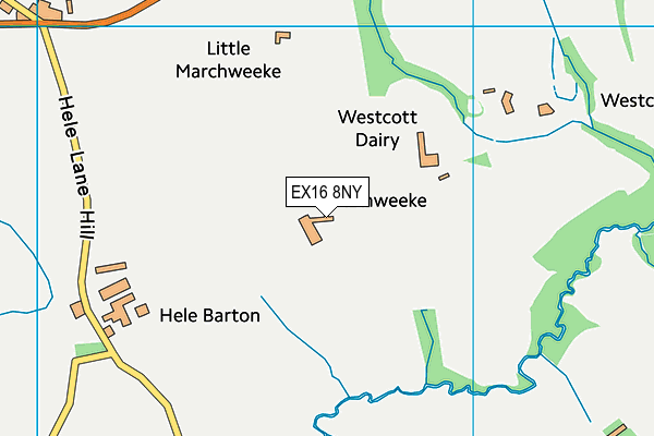 EX16 8NY map - OS VectorMap District (Ordnance Survey) EX16 8NY map - OS VectorMap District (Ordnance Survey)