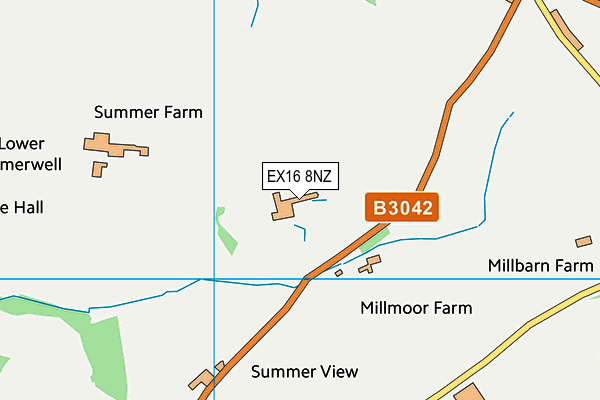EX16 8NZ map - OS VectorMap District (Ordnance Survey) EX16 8NZ map - OS VectorMap District (Ordnance Survey)