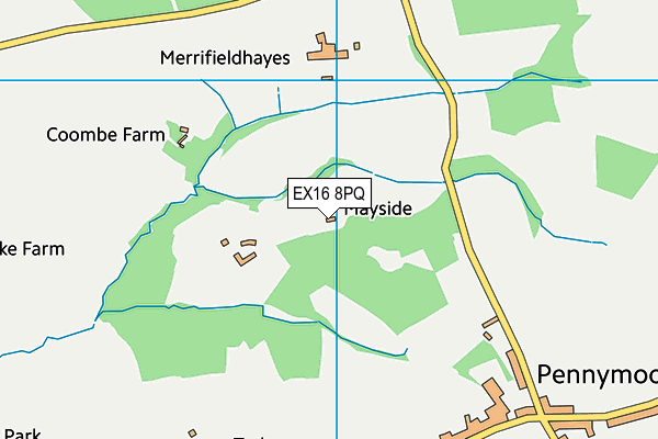 EX16 8PQ map - OS VectorMap District (Ordnance Survey) EX16 8PQ map - OS VectorMap District (Ordnance Survey)