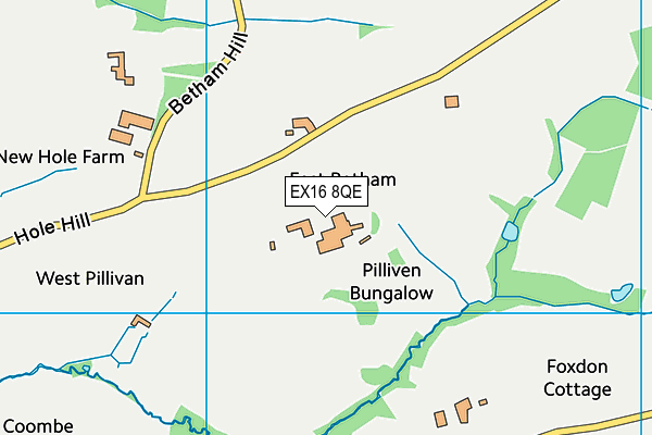 EX16 8QE map - OS VectorMap District (Ordnance Survey) EX16 8QE map - OS VectorMap District (Ordnance Survey)