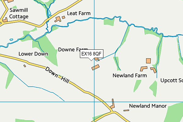 EX16 8QF map - OS VectorMap District (Ordnance Survey) EX16 8QF map - OS VectorMap District (Ordnance Survey)