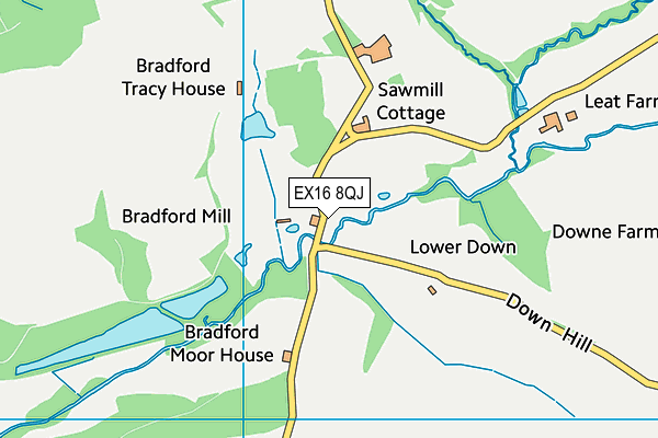 EX16 8QJ map - OS VectorMap District (Ordnance Survey)