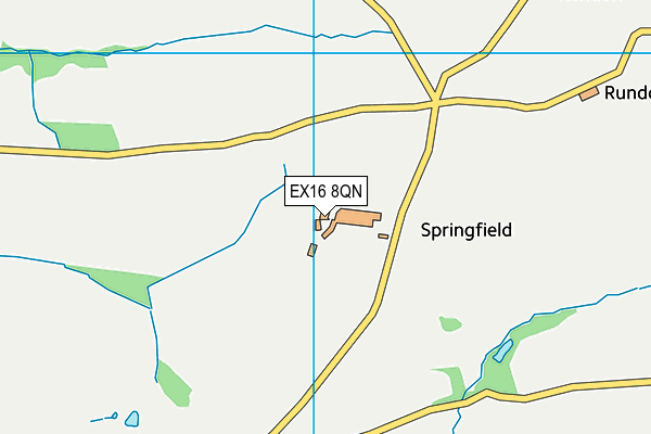 EX16 8QN map - OS VectorMap District (Ordnance Survey) EX16 8QN map - OS VectorMap District (Ordnance Survey)