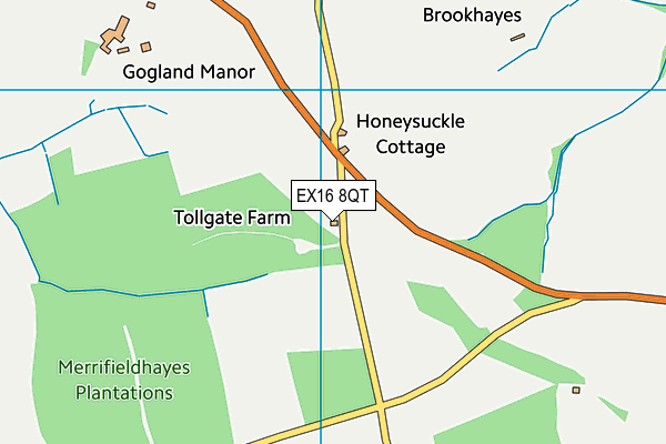 EX16 8QT map - OS VectorMap District (Ordnance Survey) EX16 8QT map - OS VectorMap District (Ordnance Survey)