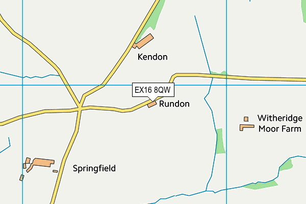 EX16 8QW map - OS VectorMap District (Ordnance Survey) EX16 8QW map - OS VectorMap District (Ordnance Survey)