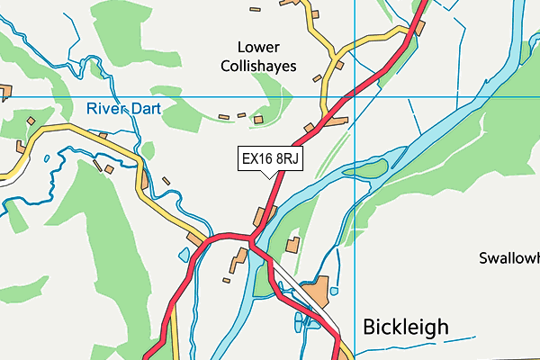 EX16 8RJ map - OS VectorMap District (Ordnance Survey)