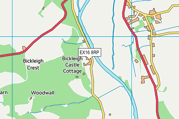 EX16 8RP map - OS VectorMap District (Ordnance Survey) EX16 8RP map - OS VectorMap District (Ordnance Survey)