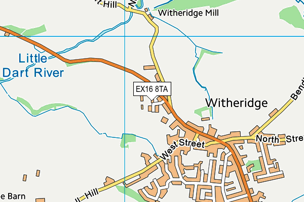EX16 8TA map - OS VectorMap District (Ordnance Survey) EX16 8TA map - OS VectorMap District (Ordnance Survey)