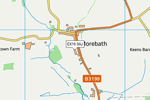 EX16 9AJ map - OS VectorMap District (Ordnance Survey) EX16 9AJ map - OS VectorMap District (Ordnance Survey)