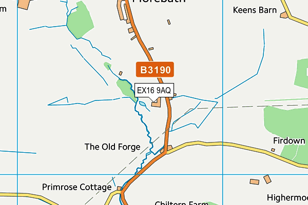 EX16 9AQ map - OS VectorMap District (Ordnance Survey) EX16 9AQ map - OS VectorMap District (Ordnance Survey)