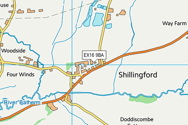 EX16 9BA map - OS VectorMap District (Ordnance Survey) EX16 9BA map - OS VectorMap District (Ordnance Survey)