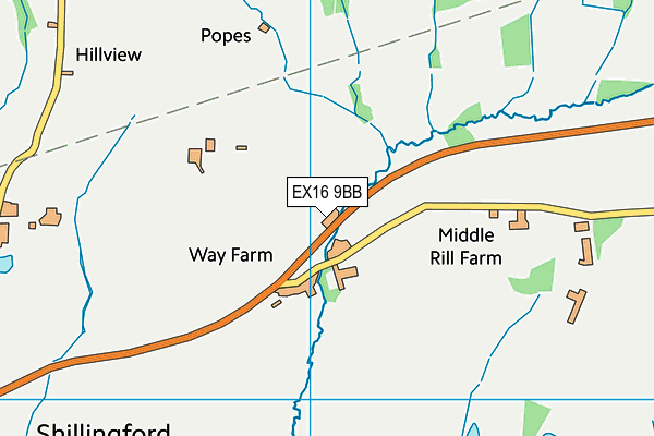 EX16 9BB map - OS VectorMap District (Ordnance Survey) EX16 9BB map - OS VectorMap District (Ordnance Survey)