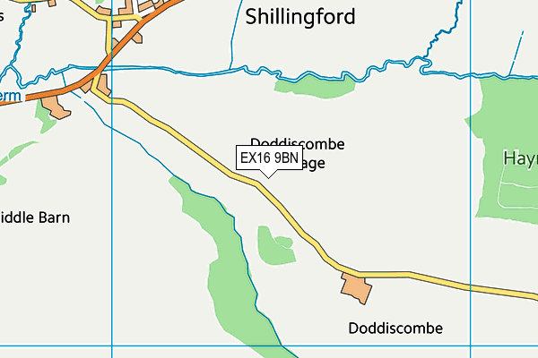 EX16 9BN map - OS VectorMap District (Ordnance Survey) EX16 9BN map - OS VectorMap District (Ordnance Survey)