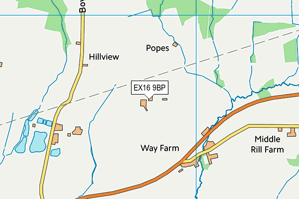 EX16 9BP map - OS VectorMap District (Ordnance Survey) EX16 9BP map - OS VectorMap District (Ordnance Survey)