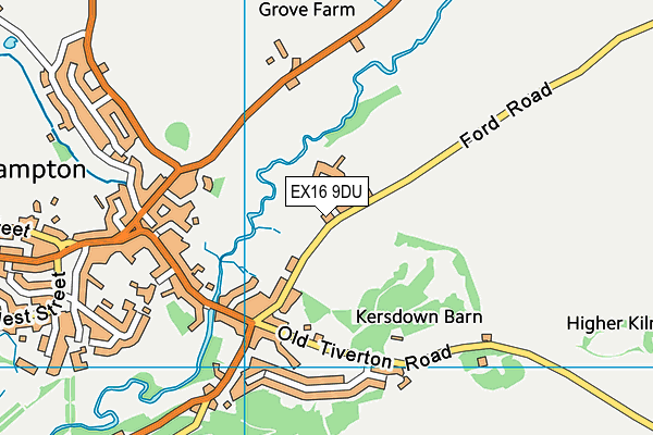 EX16 9DU map - OS VectorMap District (Ordnance Survey) EX16 9DU map - OS VectorMap District (Ordnance Survey)