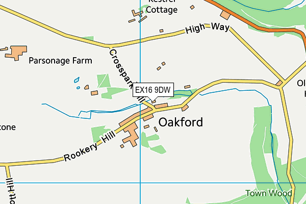EX16 9DW map - OS VectorMap District (Ordnance Survey) EX16 9DW map - OS VectorMap District (Ordnance Survey)