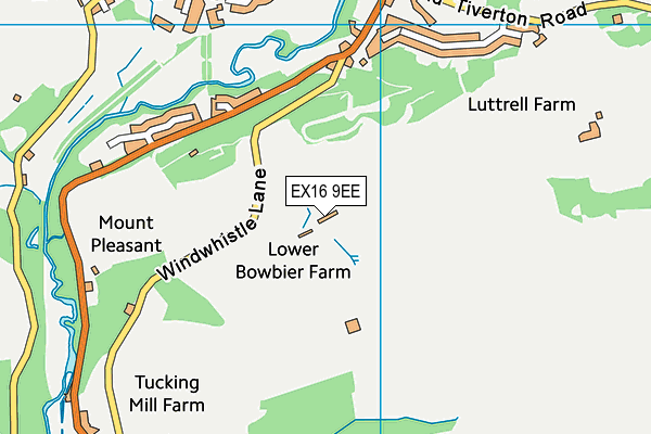 EX16 9EE map - OS VectorMap District (Ordnance Survey) EX16 9EE map - OS VectorMap District (Ordnance Survey)