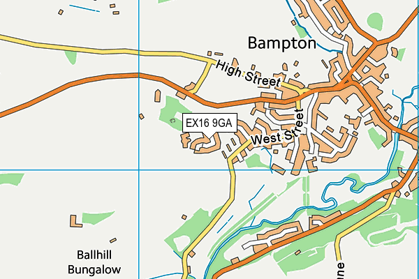 EX16 9GA map - OS VectorMap District (Ordnance Survey) EX16 9GA map - OS VectorMap District (Ordnance Survey)