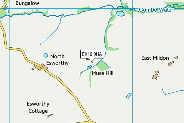 EX16 9HA map - OS VectorMap District (Ordnance Survey)