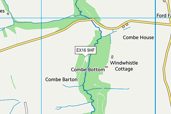 EX16 9HF map - OS VectorMap District (Ordnance Survey) EX16 9HF map - OS VectorMap District (Ordnance Survey)