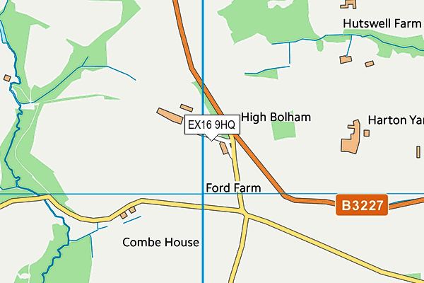 EX16 9HQ map - OS VectorMap District (Ordnance Survey)