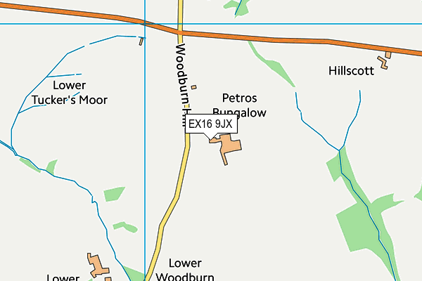 EX16 9JX map - OS VectorMap District (Ordnance Survey) EX16 9JX map - OS VectorMap District (Ordnance Survey)