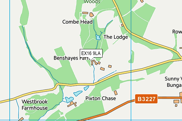 EX16 9LA map - OS VectorMap District (Ordnance Survey) EX16 9LA map - OS VectorMap District (Ordnance Survey)