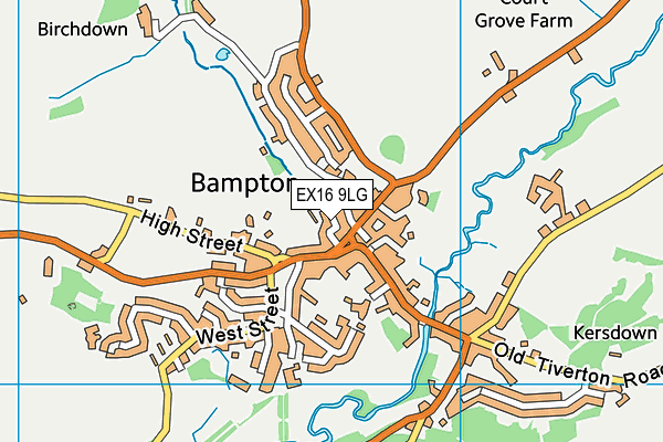 EX16 9LG map - OS VectorMap District (Ordnance Survey) EX16 9LG map - OS VectorMap District (Ordnance Survey)