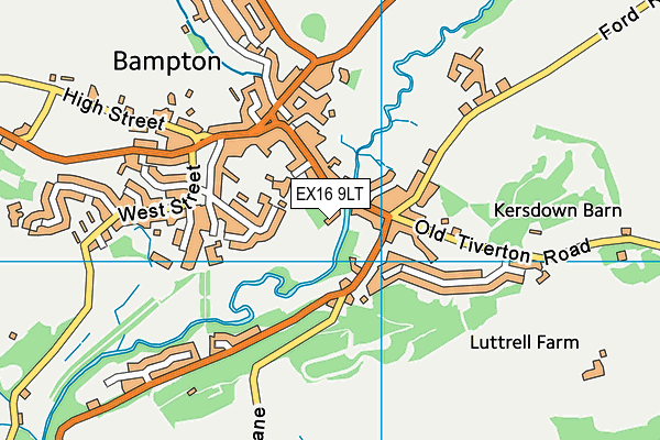 EX16 9LT map - OS VectorMap District (Ordnance Survey) EX16 9LT map - OS VectorMap District (Ordnance Survey)
