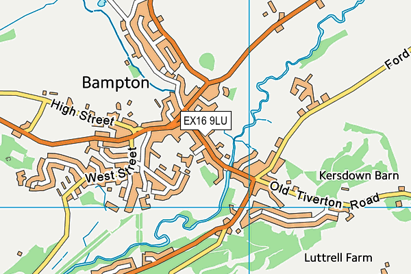 EX16 9LU map - OS VectorMap District (Ordnance Survey) EX16 9LU map - OS VectorMap District (Ordnance Survey)