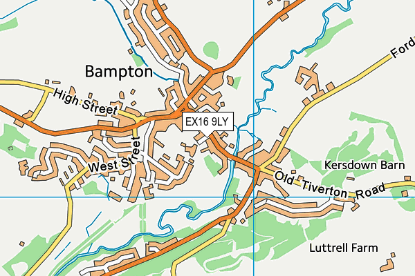 EX16 9LY map - OS VectorMap District (Ordnance Survey) EX16 9LY map - OS VectorMap District (Ordnance Survey)