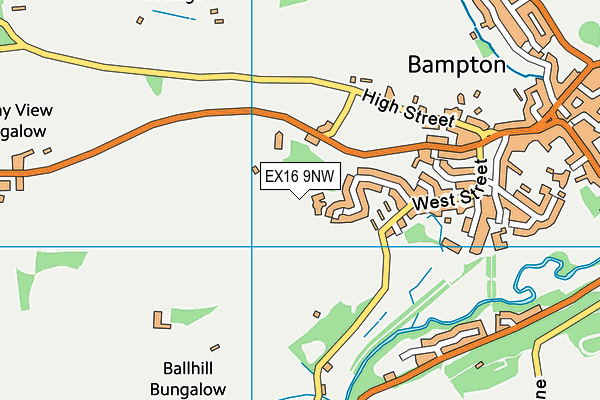 EX16 9NW map - OS VectorMap District (Ordnance Survey) EX16 9NW map - OS VectorMap District (Ordnance Survey)